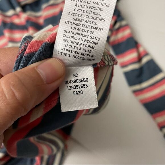 TREASURE & BOND GIRLS’ BLUE MIRAGE CORAL STRIPE long sleeve top sz XL 14/16 - Picture 11 of 12